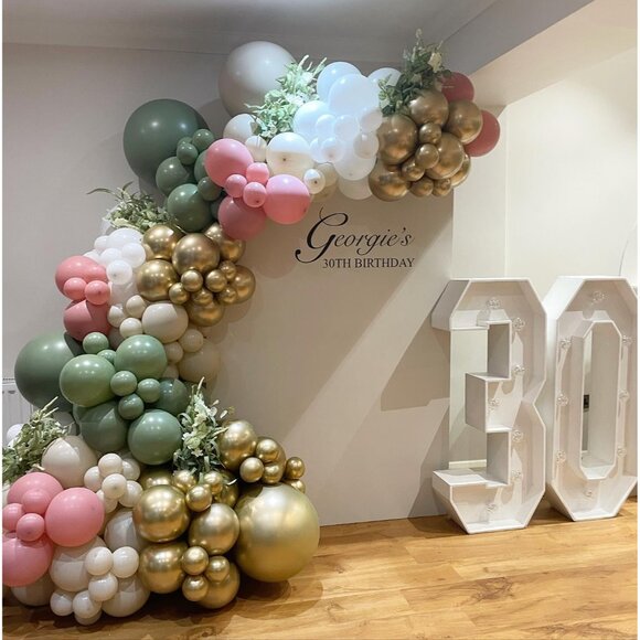 152Pcs Pink and Green Balloon Garland Arch Kit - Sage Green and Pink White Sand - Picture 4 of 6